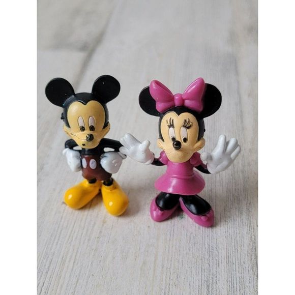 Couple Minnie Mouse Mickey set toy figure pink red - Picture 1 of 7